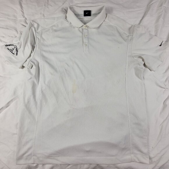 Nike Golf Mens 2XL White Dri-Fit Polo Shirt Polyester Sports Casual Outdoors - Picture 1 of 10